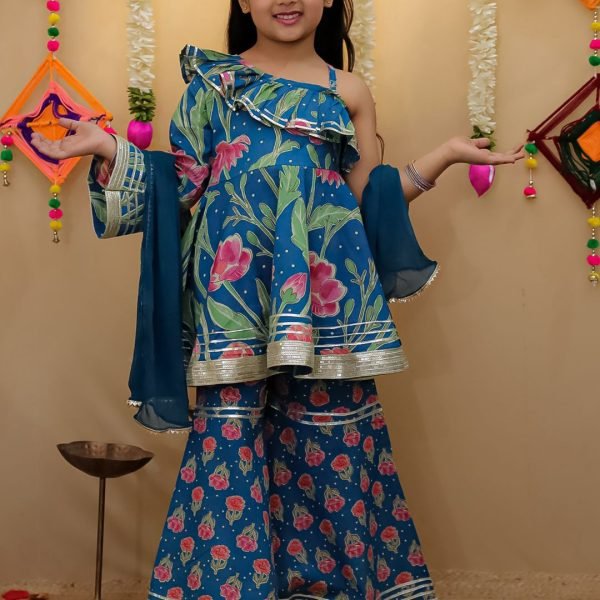 One shoulder kurti sharara