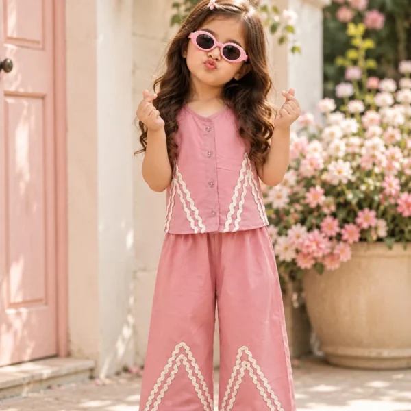Blush Pink Cotton Lace Co-ord Set