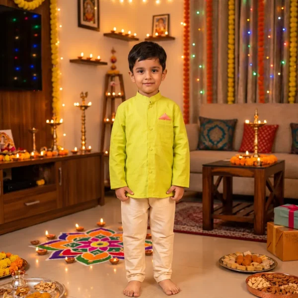 Boys’ Sherwani-Style Kurta Pajama Set | Dude & Dolls